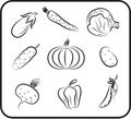 Vegetables vector hand drawn